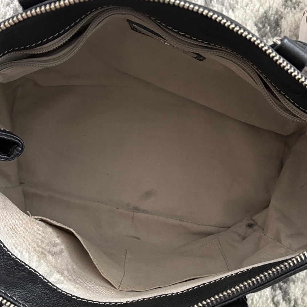 Roots Black Pebbled Leather Tote Bag with Removable Strap - Picture 8 of 13